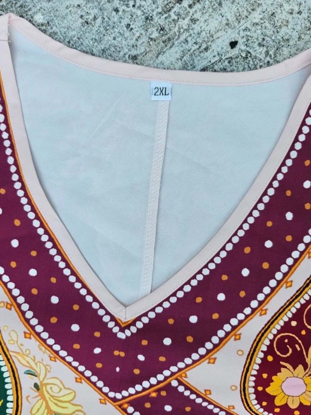 Women Dress Middle Eastern Robe Spring Summer Fashion Ethnic Print Size Plus 2XL - Picture 10 of 12